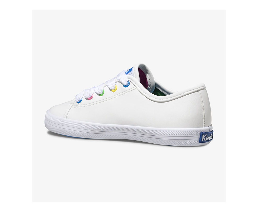 Basket Keds Enfant Blanche - Kickstart Multi-Color Eyelets - 615-AYPVER